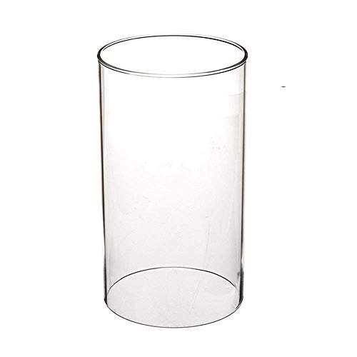 SUNWO Borosilicate Glass, Clear Candle Holder, Glass Chimney for Candle Open Ended, Glass Hurricane Candle Holders Diameter 3.5", Height 10"