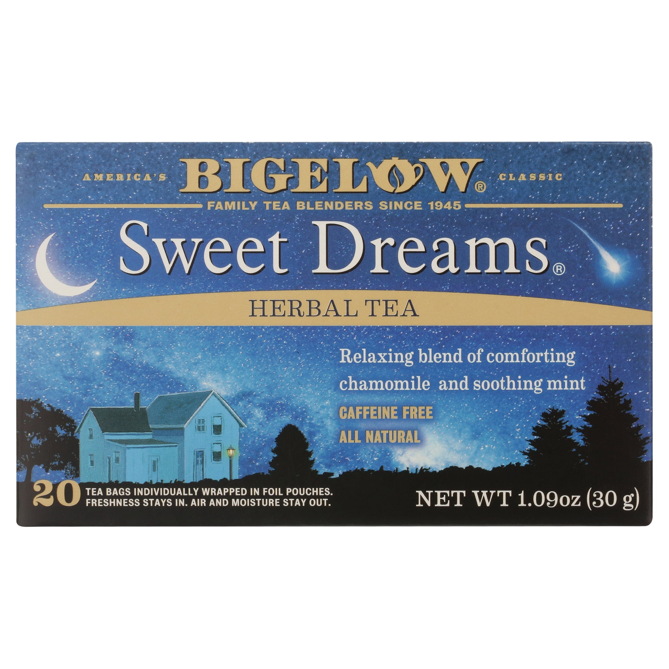 Bigelow Sweet Dreams, Caffeine Free Herbal Tea, Tea Bags, 20 Count