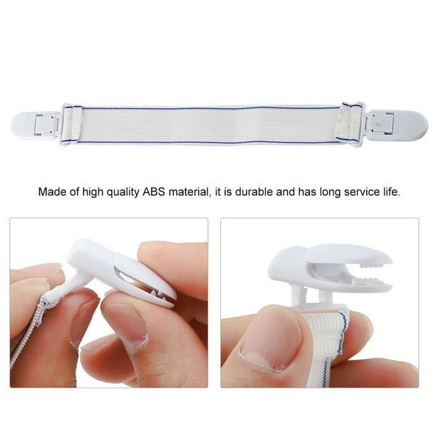Sujetadores De Sábanas, Correas De Elásticas De 4 Piezas Con Clips, Alta Elasticidad De La Ropa Blanca Peguas Coritas De Fijación Para Una Lámina Plana Delgada