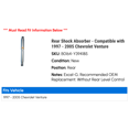 thumbnail image 2 of Rear Shock Absorber - Compatible with 1997 - 2005 Chevy Venture 1998 1999 2000 2001 2002 2003 2004, 2 of 2