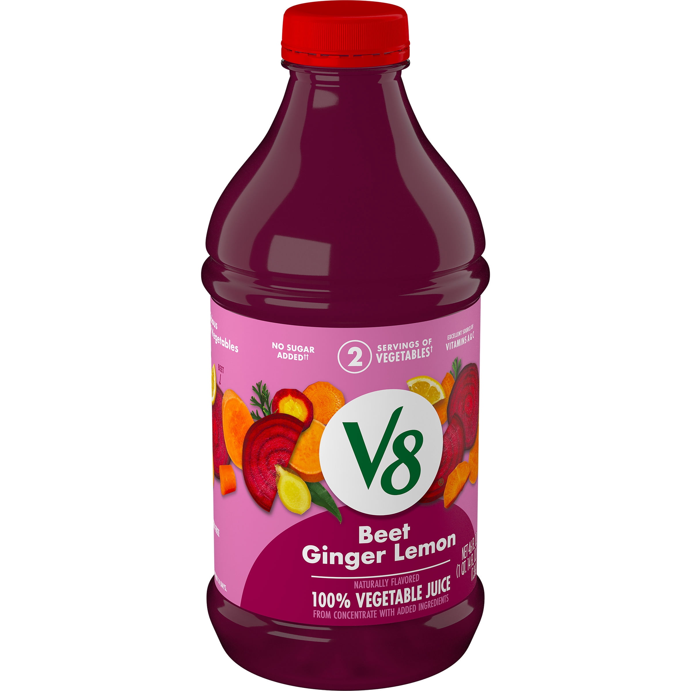 V8 Beet Ginger Lemon 100% Vegetable Juice, 46 fl oz Bottle