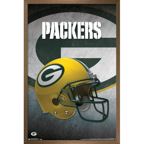 NFL Green Bay Packers - Helmet 16 Wall Poster, 14.725" x 22.375", Framed