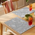 thumbnail image 4 of Grey Butterfly Botanical Placemats Set of 2 Summer Plants Line Art Place Mats Indoor Wipeable Table Mats Washable Cloth Dining Table Placemats for Kitchen Holiday Party Home Decor 13x19 Inch, 4 of 9