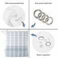 thumbnail image 5 of Blue Striped Bathroom Shower Curtains with 12 Hooks Polyester Waterproof Shower Curtain for Stalls and Bathtubs Farmhouse Pastel Stripes Minimalist Decorative Bathroom Privacy Curtain 60x72 Inches, 5 of 9