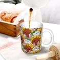 thumbnail image 3 of Yiaed Cartoon Sunflowers Print Ceramics Coffee,Large Handle Design,Extra Large Tea and Coffee Cup for Office and Home Mugs, 3 of 6