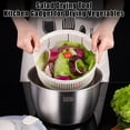 thumbnail image 3 of Stainless Steel Salad Spinner with Drain Basket Anti-Slip Base Stop Button Large 5.3 Quart Vegetables Dryer, 3 of 7