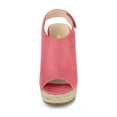 thumbnail image 6 of BLISSFUL STEP Women's Espadrilles Platform Heel Wedges Sandals Watermelon Red 9, 6 of 8