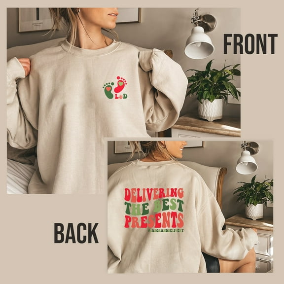 Sweatshirts For Women, Cotton Crewneck Christmas Sweater Delivering The Best Presents Nurse Gifts For Women, Christmas Gifts For Mom, Sister