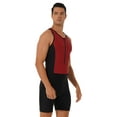 thumbnail image 3 of vastwit Men's One Piece Swimsuit Surfing Wetsuit Sleeveless Front Zipper Shorts Jumpsuit Bodysuit Red XL, 3 of 7