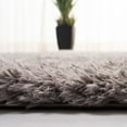 thumbnail image 4 of SAFAVIEH Madrid Miah Solid Polyester Shag Area Rug, Charcoal, 6'7" x 9', 4 of 7