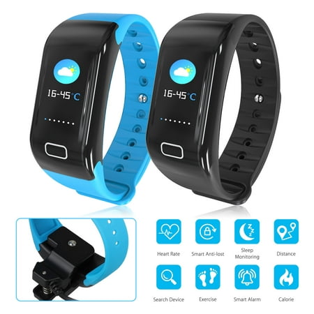 Fitness Watch, EEEKit Waterproof IP67 Activity Smart Bracelet Wristband with Pedometer Heart Rate Monitor Step Calorie Distance Track Call SMS Remind for Men Women Kids Compatible with Android (Best Sms Blocker For Android 2019)