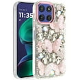 thumbnail image 2 of XPM for Motorola Moto G Stylus 5G 2025 3D Diamond Floral Butterfly Bling Stone Hybrid, Sparkly Rhinestone Gemstone Back Shockproof Phone Case Cover (Pink), 2 of 9