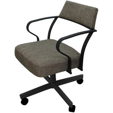 Carolina Swivel Tilt Metal Dining Caster Chair - Brown - Gray Frame