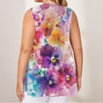 thumbnail image 5 of USSUMA Womens Summer Tops Womens Tank Tops Sleeveless V Neck Loose Plus Size Tops for Women Printed Casual Blouse Lightweight Blouse Date Multicolor Polyester Up to 65% off Tank Top for Women L, 5 of 5