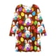 thumbnail image 3 of Vestido de manga larga con cuello redondo para niñas, vestido elástico de manga larga, corte A, estilo patinador con volantes, vestido de recital escolar, vestido de manga larga con cuello redondo par, 3 of 6