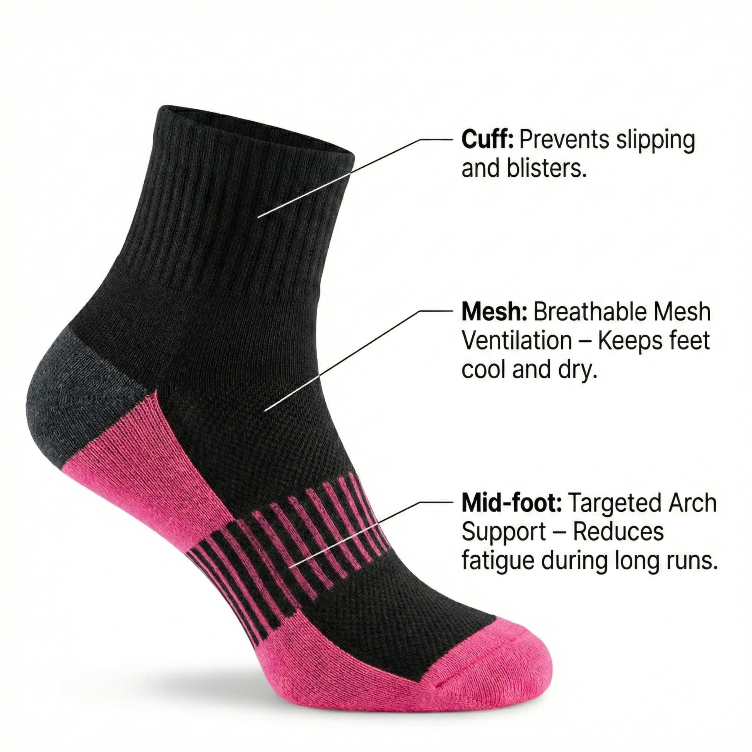 Colorfut Women's 12-Pairs Running & Athletic Sports Performance Ankle/Quarter Socks