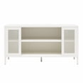 thumbnail image 4 of Systembuild Evolution Sunset District Metal TV Stand for TVs up to 50" with Perforated Metal Mesh Accents, Soft White, 4 of 13