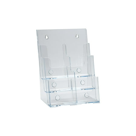 UPC: 0653341464293 | Azar 3-Tier 6-Pocket Plastic Trifold Brochure Holder (252379)