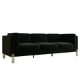 Lecut 94" W 3 Seat Couch Mid Century Velvet Sofa with Metal Gold Legs