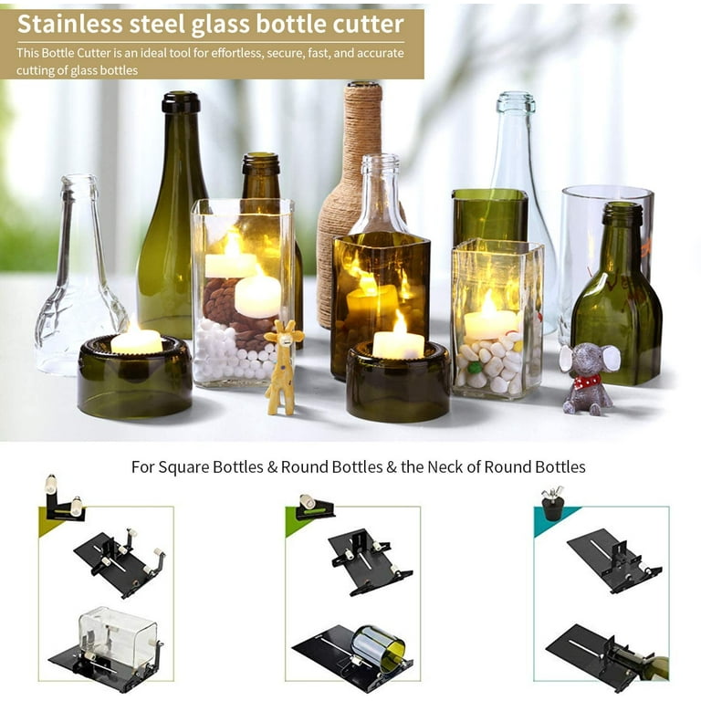 Glass Bottle Cutter Tool DIY Glass Cutting Machine Square Round Wine Beer  Glass Sculptures Cutter Machine Glass Bottles Holder