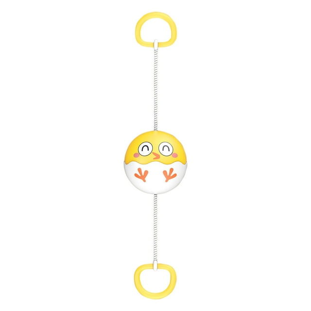 Yellow Childrens Rope Pulling Flashing Yo Yo Whistle Blowing Flying Spinning Candy Ball Hand Eye Coordination Exercise Interactive Toy Yellow