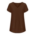 thumbnail image 5 of Womens Chiffon Tunics Tops for Leggings Flowy T-Shirts Dressy Business Casual Blouses Ruffle Sleeve Loose Shirts V Neck Tees, 5 of 7