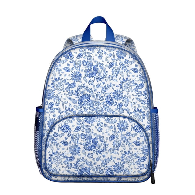 Floral and Leopard Print Students Backpack - Bright Boho Floral and Hummingbird Illustration, Lightweight Water-Resistant School Bag for Developing Students