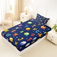 thumbnail image 4 of Erosebridal Outer Space Theme Planet Twin Sheet Sets,Colorful 3D Letter Bedding For Boys Kids 3-Piece, 4 of 6