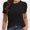 Black, variant on Women's Basic Solid Active Soft Short Sleeve Crew Neck Top T-Shirts