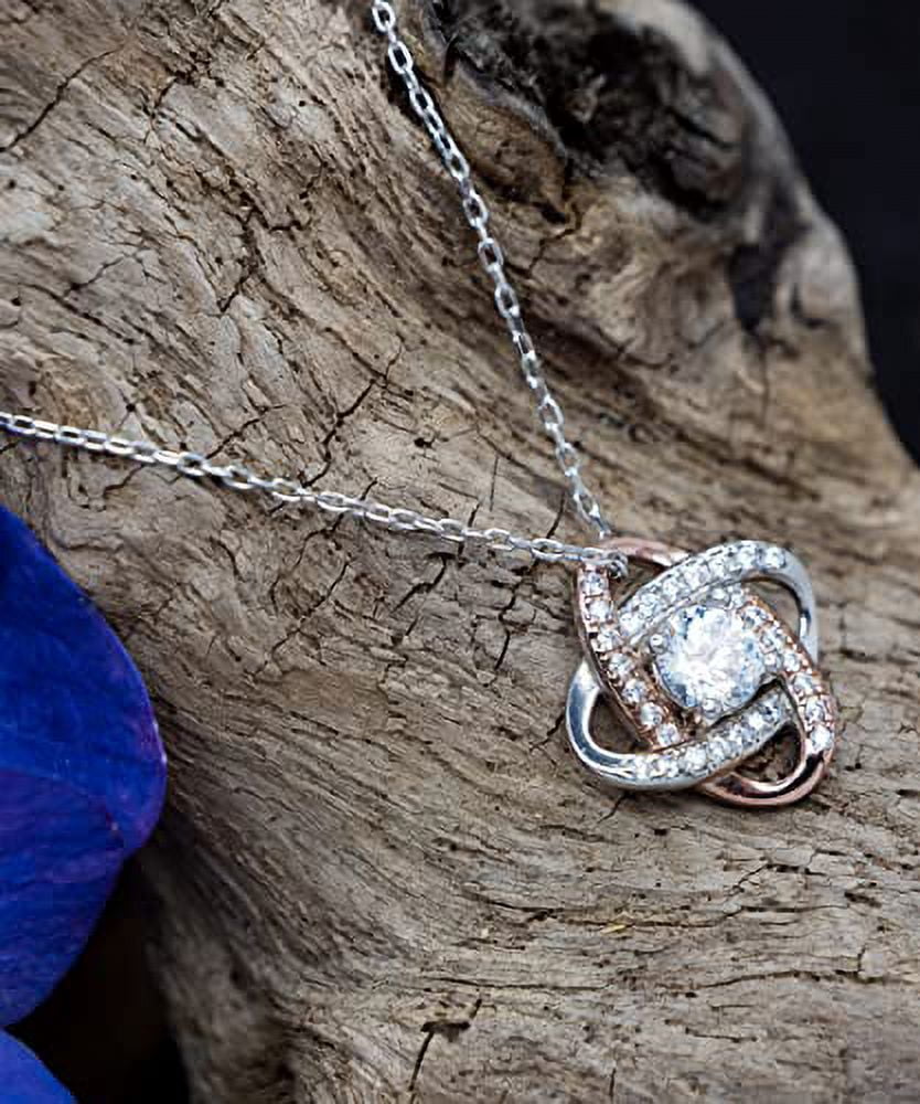 amangny New Fiancee Gifts, I'm not Saying I Love You Because You're My Other Half, but I do, Fiancee Love Knot Rose Gold Necklace from, Presents, Gift Giving, Christmas, Stocking Stuffers,