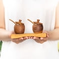 thumbnail image 2 of Teak Wood Spice Container Set with Tray and Spoons, 2 of 5