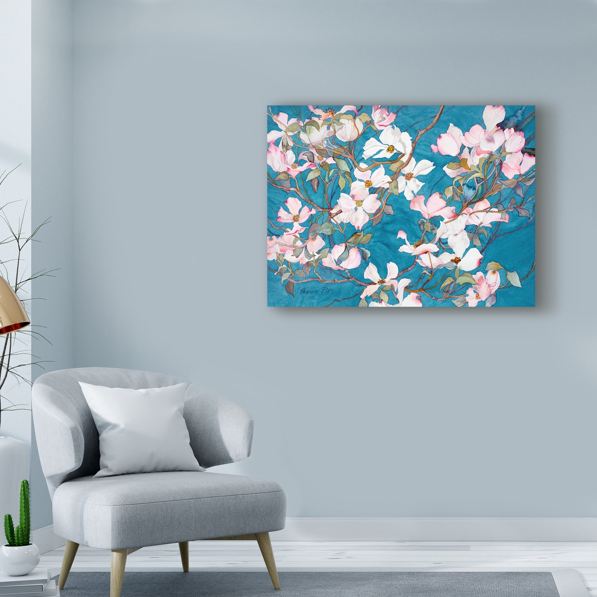 Trademark Fine Art 'Dogwoods Pink' Canvas Art by Sharon Pitts