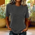 thumbnail image 6 of Women's Relaxed Fit Round Neck Short Sleeve Printed T Shirt Blouse Comfy Breathable Work Casual Daily Wear | CSEONE,Black L, 6 of 7