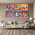 thumbnail image 4 of LUUFILx Happy Birthday Banner Birthday Party Background Colourful Balloons Gifts Cake Fantasy Theme Backdrop Anniversary Hanging Cloth Decoration Supplies, 4 of 9