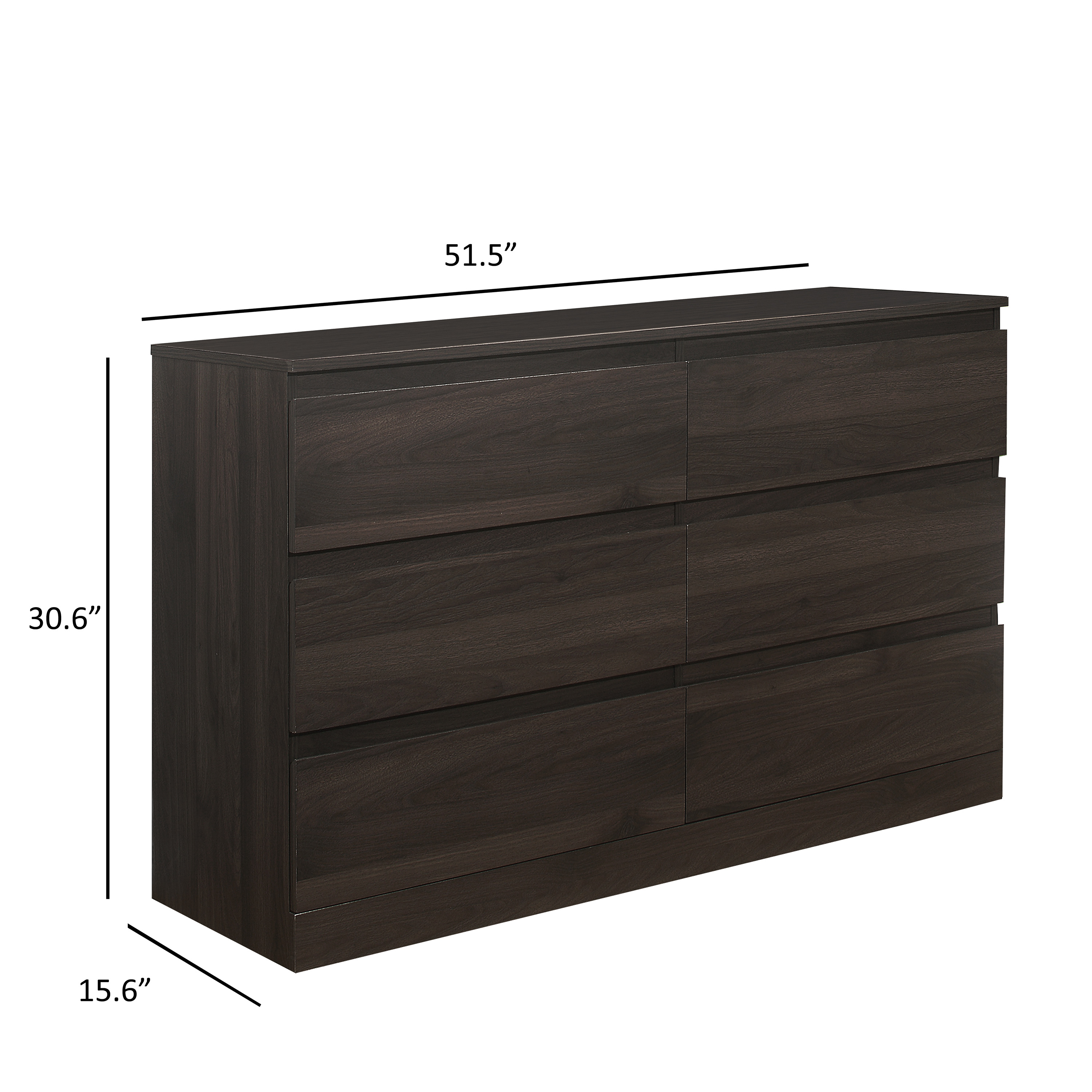 Brindle 6-Drawer Horizontal Dresser, Espresso Finish, by Hillsdale - image 3 of 13