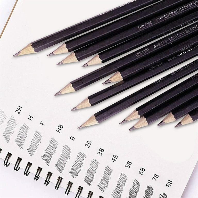 Liquidraw Drawing Pencils For Sketching, Set of 12, Graded Sketch Pencils  For Drawing, Sketching, Art, Shading (8B-2H) Graphite Hard & Soft Pencil Set