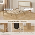 thumbnail image 5 of HOMCOM Full Size Bed Frame with Upholstered Headboard, Full Platform Bed Frame with Wooden Slats, No Box Spring Needed, Easy Assembly, Oak, 5 of 9