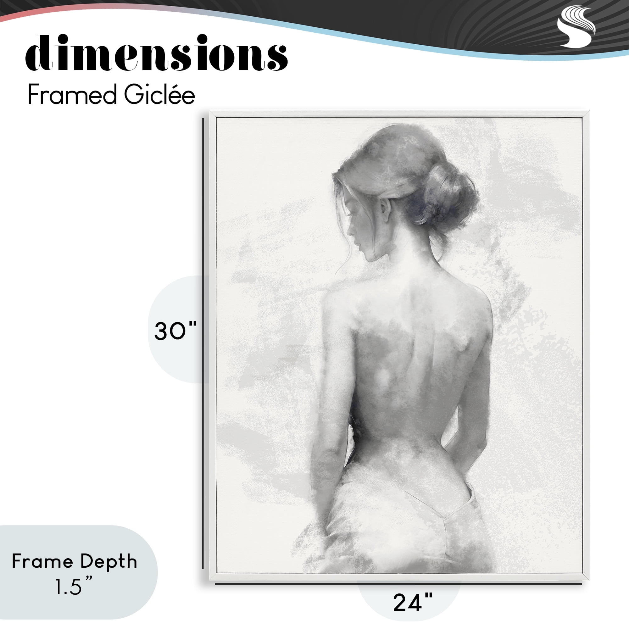 Stupell Industries Mine Elegant Figure White Framed Giclee Art, design by Kim Allen