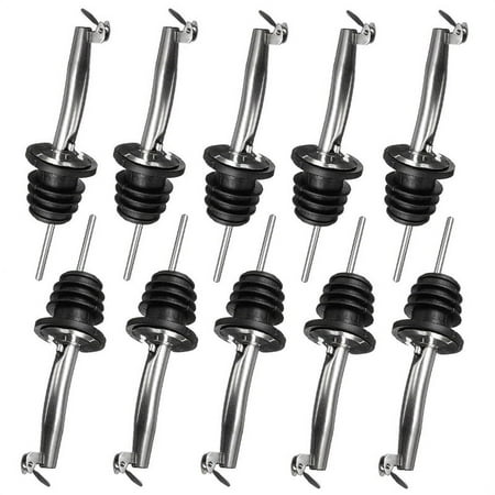 

10-Pack Stainless Steel Wine Pourers Liquor Pour Spouts Set for Wine Liquor Olive Oil Coffee Syrup Vinegar Bottles