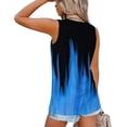 thumbnail image 3 of Playeras,Blusas y Tops,Ropa para Mujer Recortada camisetas sin mangas para las mujeres Mujeres Casual Tie Dye Impresión Cuello en V Sin mangas Chaleco Camiseta Blusa Tops (Blue, XXL), 3 of 6