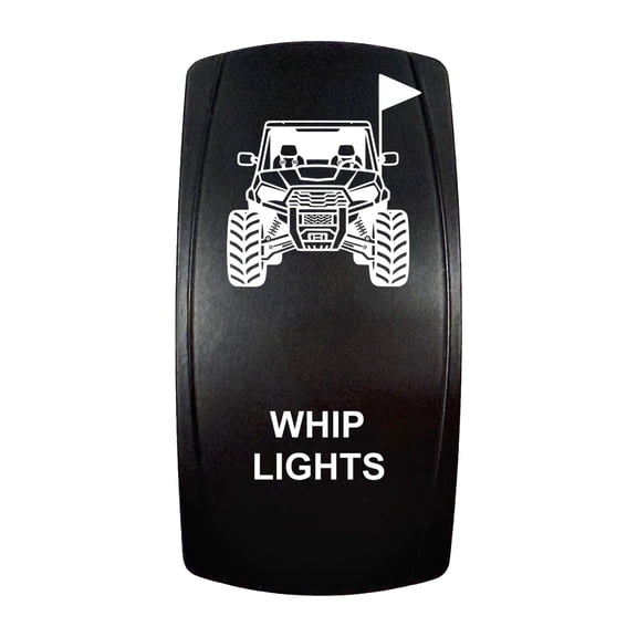 OZ-USA UTV Whip Lights | On / Off Rocker Switch | 4-Pin 20A Blue LED Backlit | Waterproof 12V – 48V