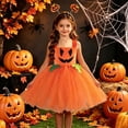 thumbnail image 2 of MEZZALL Sleeveless Halloween Pumpkin Swing Dress With Headband Girls Festive Party Wear Ready Petticoat Skater Style Girls Dress Lovely Dresses, 2 of 5