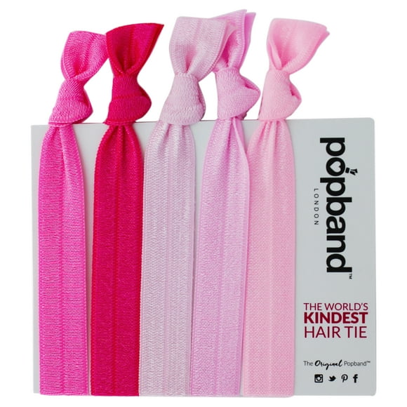 Hair Tie - Bubblegum by Popband for Women - 5 Pc Hair Bands
