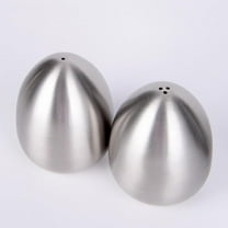 MLINS 2pcs Egg Shape Stainless Steel Sugar Shaker Set Salt Pepper Dispenser Coffee Spice Shaker Storage Jar Seasoning Pot
