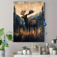 thumbnail image 4 of Qisvanset Framed Canvas Wall Art, 12x16 Inch Panoramic Moose Woodland Animal Hanging Art, 4 of 5
