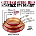 thumbnail image 6 of Gotham Steel Diamond Nonstick Frying Pan Set Piece 8" 10 12" Skillets Ceramic Cooking Pan Induction Oven Safe Red Copper, 6 of 6