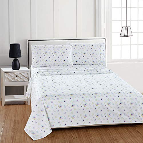 Bed Sheet Set 4 Pcs 1 Flat Sheet 1 Fitted Sheet 2 Pillow Cases Utopia Bedding 