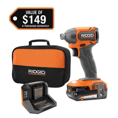 18V SubCompact Brushless Cordless Impact Driver Kit with 2.0 Ah Battery, Charger, and Tool Bag