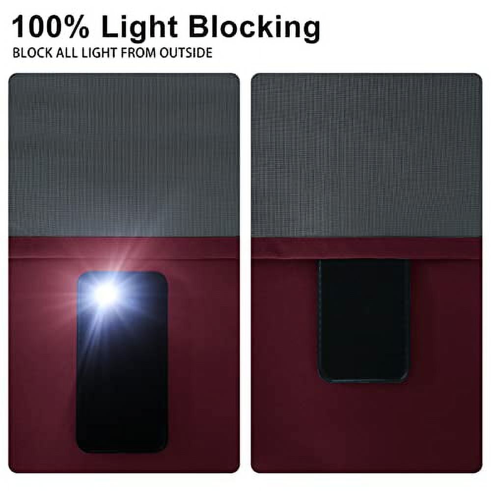 DWCN 100% Blackout Curtains 63 Length Long for Living Room/ Bed Room Thmeral Insulated Soundproof Window Curtain Panels for Kids Set of 2 (Burgundy,52"W x 63"L)