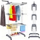 thumbnail image 1 of Tendedero Plegable para Ropa, Tendedero de Ropa Plegable 4 Niveles, Vertical y Retráctil, Colgador Ropa para Secar con Alas Laterales y Ruedas, Tendedero Portatil modernos para Interiores y Exteriores, 1 of 7